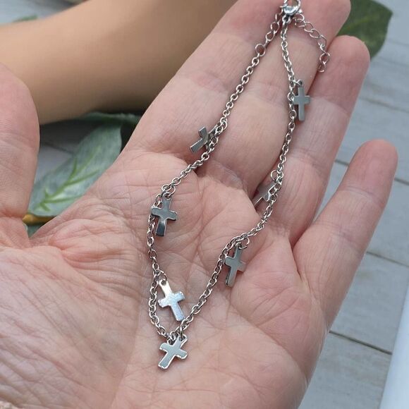 Stainless Steel Cross anklet - Picture 3 of 4